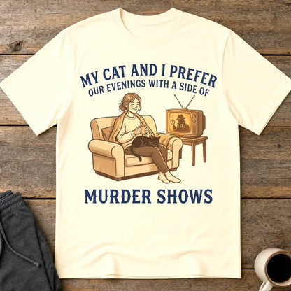 Cozy Murder Show Evenings T-Shirt - Natural