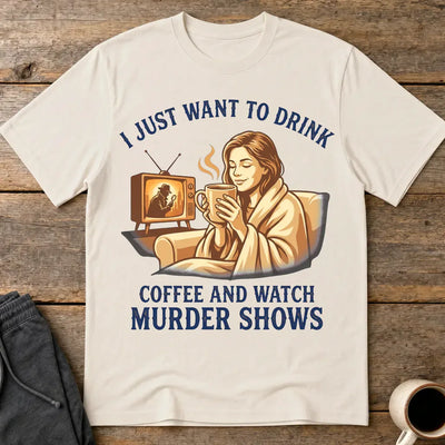 Coffee & Murder Shows Comfort T-Shirt - Ice Grey