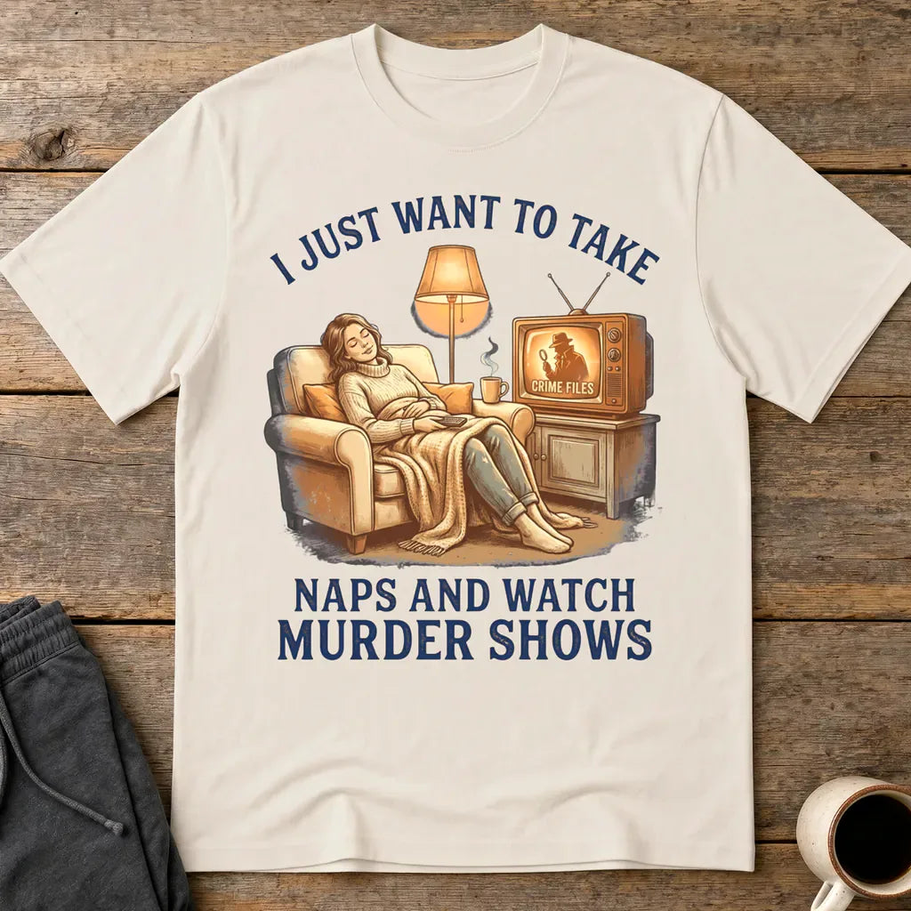 Naps and Murder Shows T-Shirt - Ice Grey