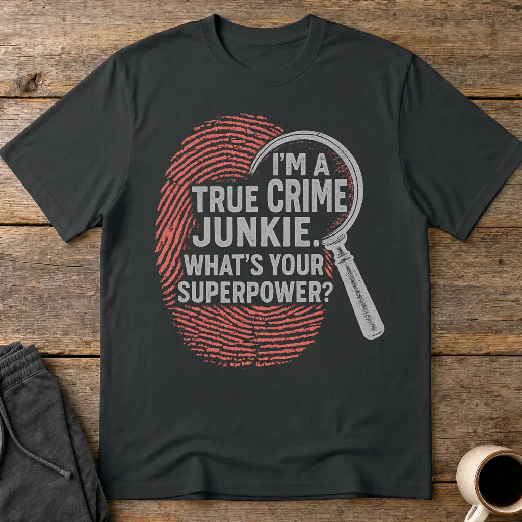 True Crime Junkie Superpower T-Shirt - Black