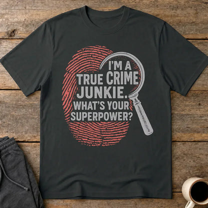 True Crime Junkie Superpower T-Shirt - Black