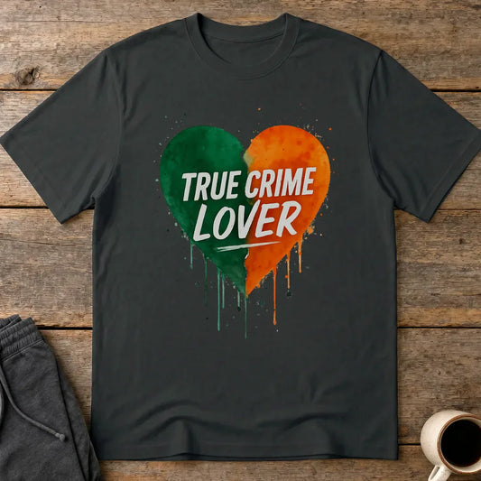 True Crime Lover Heart T-Shirt - Black