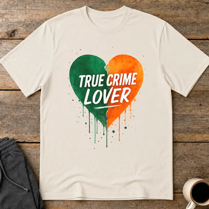 True Crime Lover Heart T-Shirt - Ice Grey