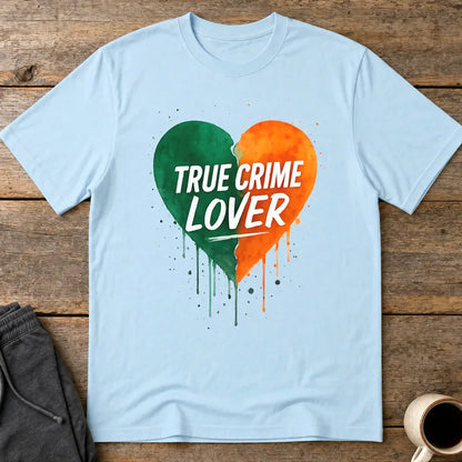 True Crime Lover Heart T-Shirt - Light Blue
