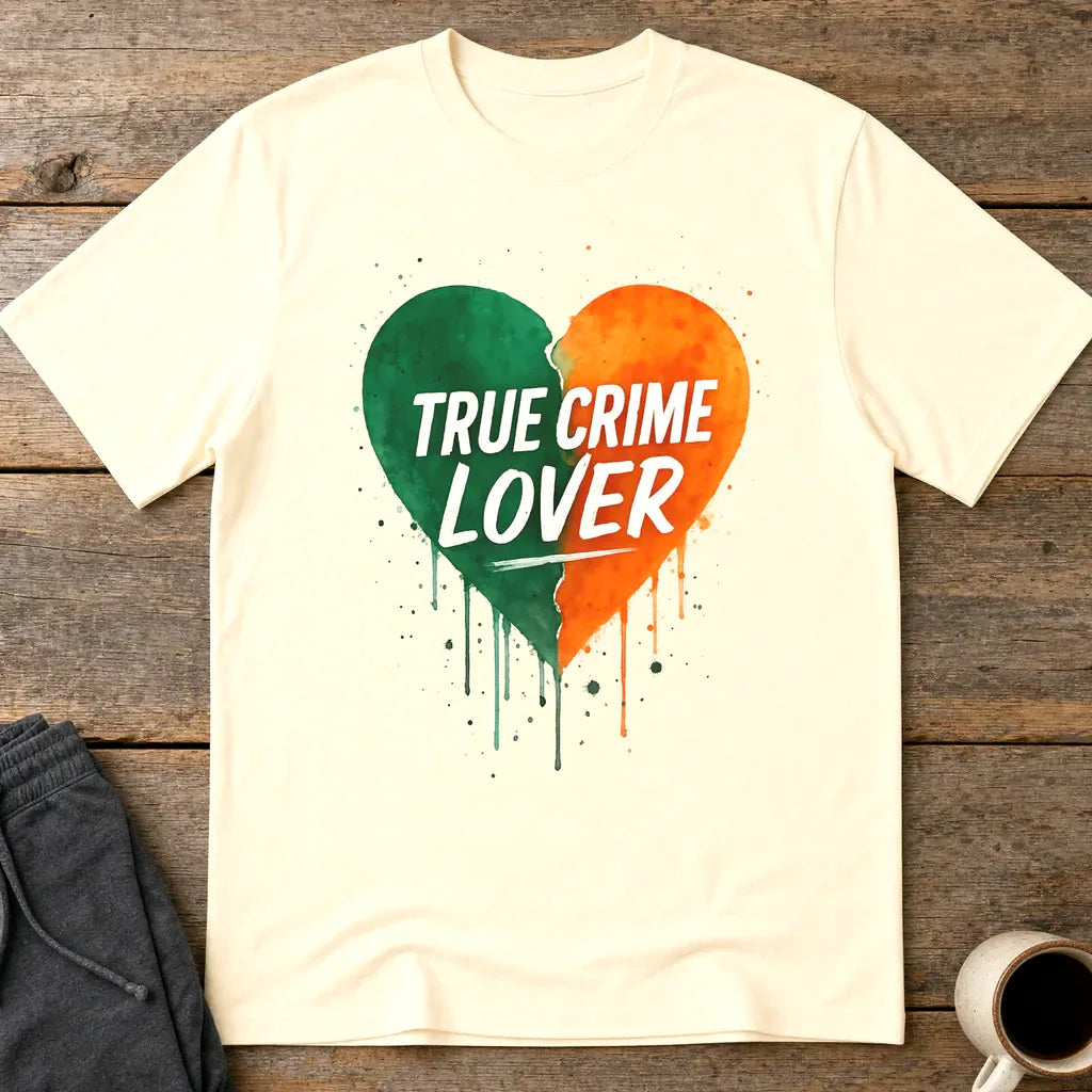 True Crime Lover Heart T-Shirt - Natural