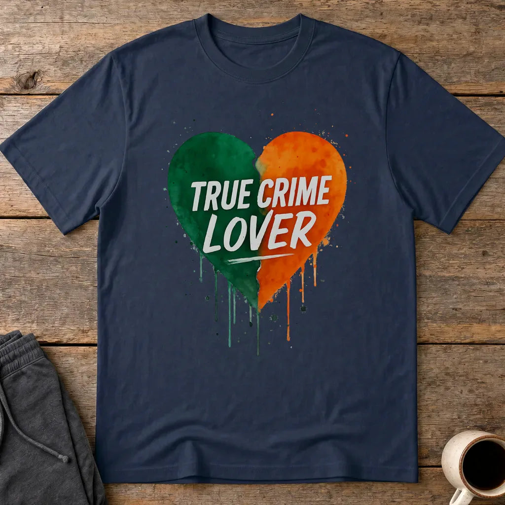 True Crime Lover Heart T-Shirt - Navy