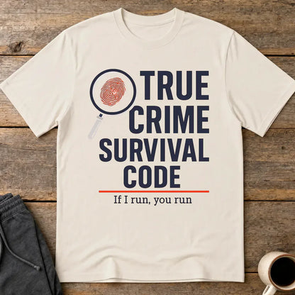 True Crime Survival Code T-Shirt - Ice Grey