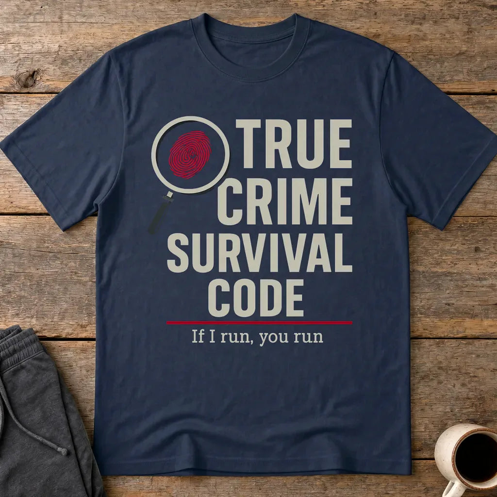 True Crime Survival Code T-Shirt - Navy