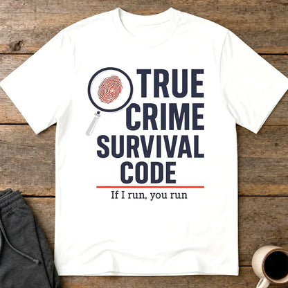 True Crime Survival Code T-Shirt - White