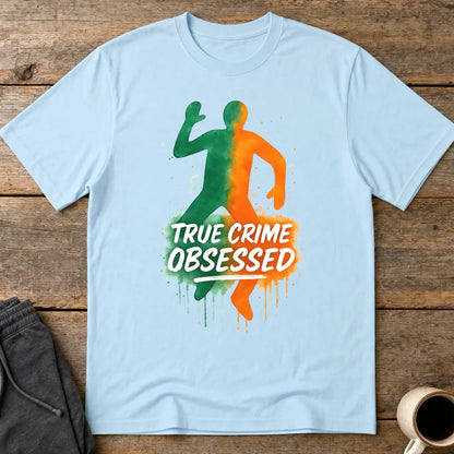 True Crime Obsessed T-Shirt - Light Blue