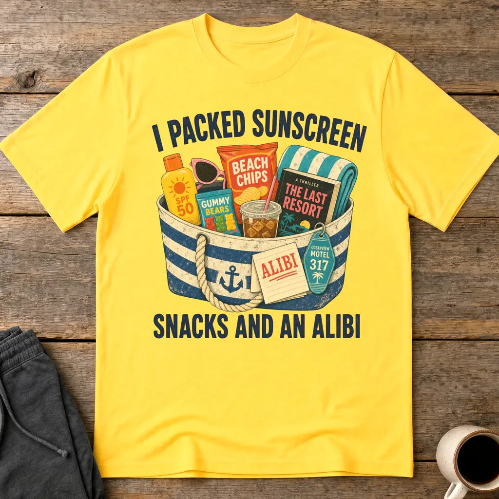 Packed Sunscreen Snacks and an Alibi T-Shirt - Daisy
