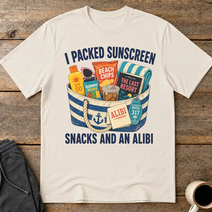 Packed Sunscreen Snacks and an Alibi T-Shirt - Ice Grey