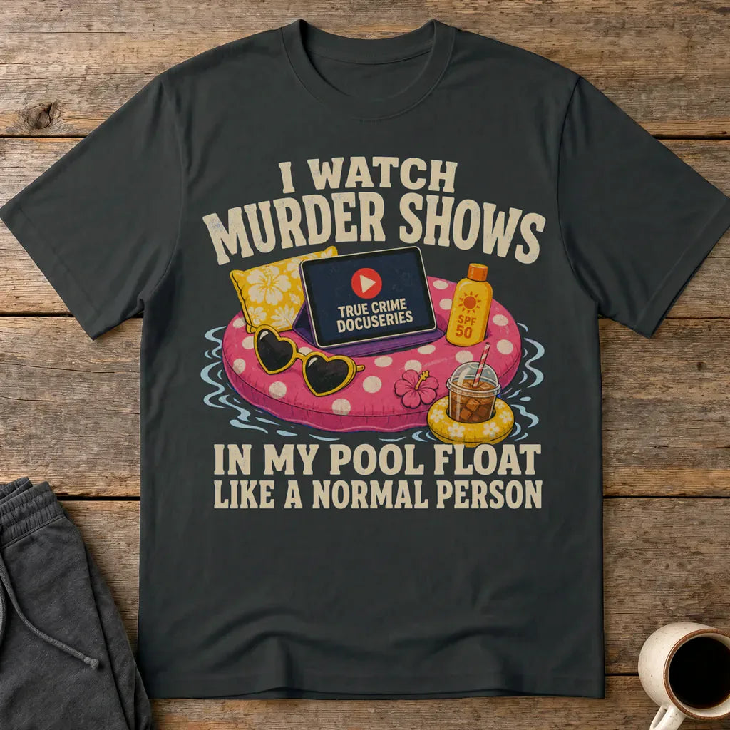 Murder Shows Pool Float T-Shirt - Black