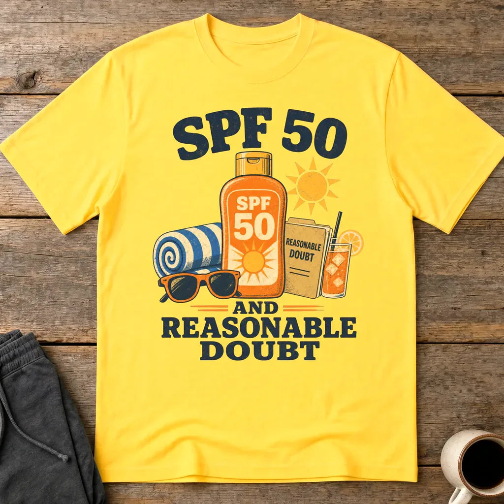 SPF 50 and Reasonable Doubt T-Shirt - Daisy