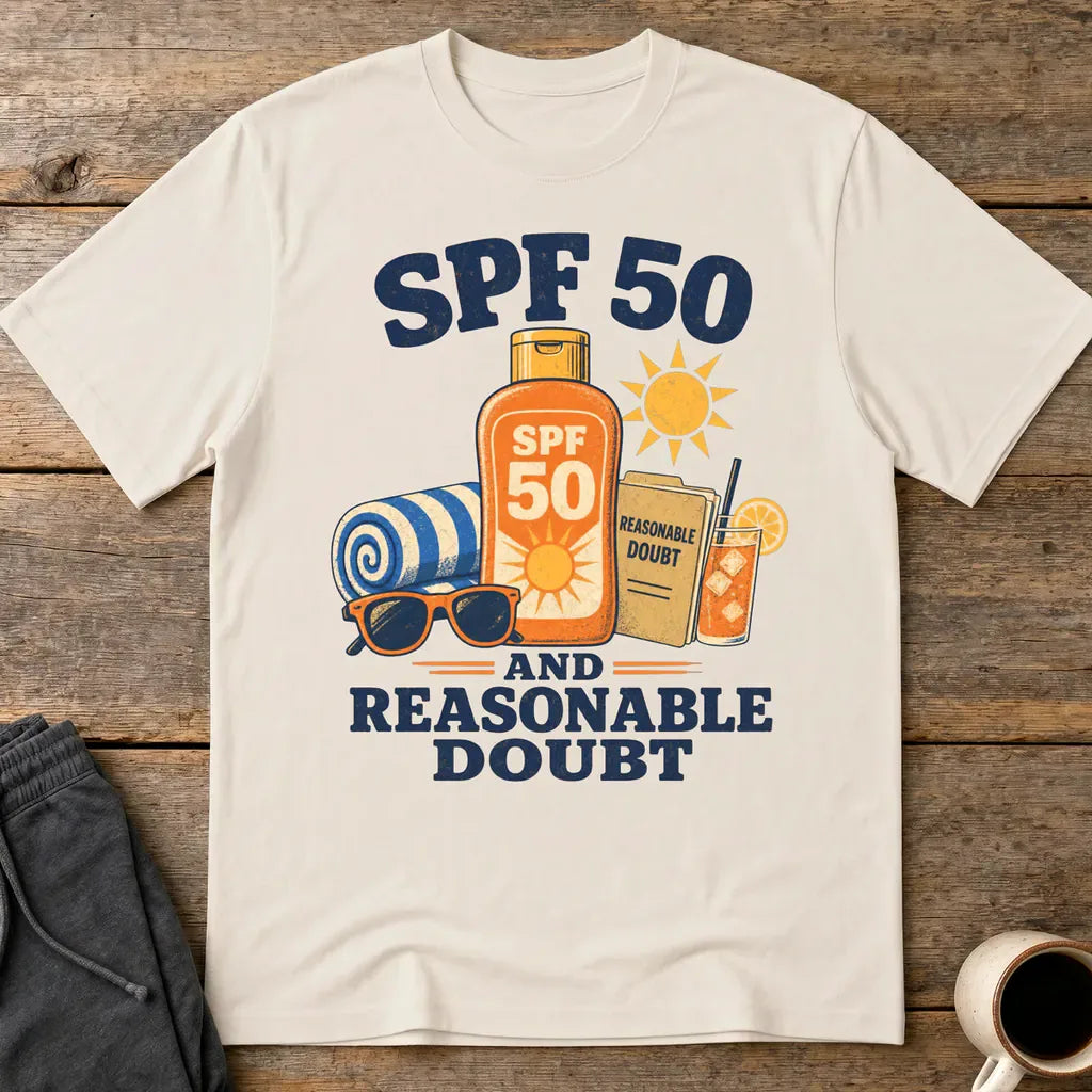 SPF 50 and Reasonable Doubt T-Shirt - Ice Grey