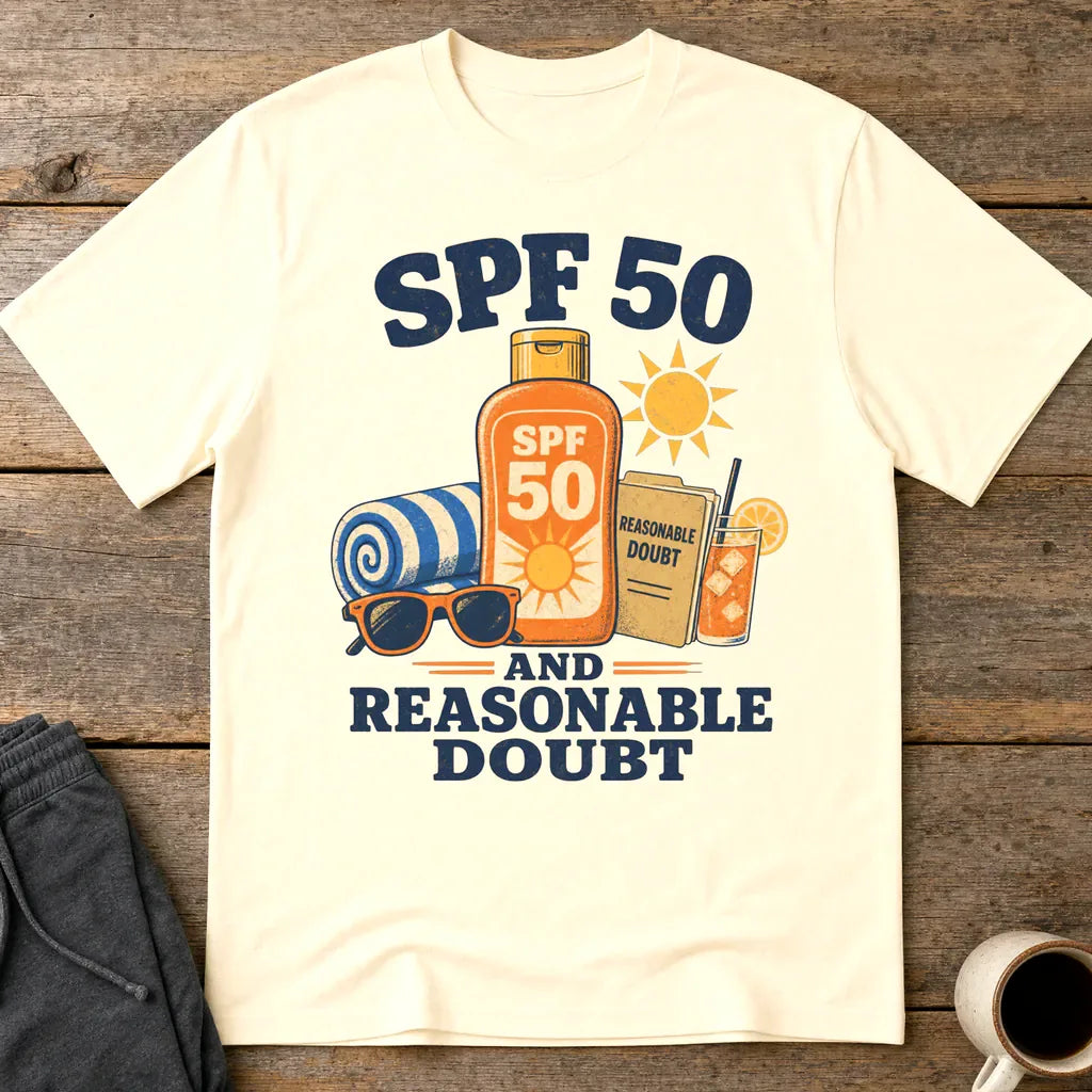 SPF 50 and Reasonable Doubt T-Shirt - Natural