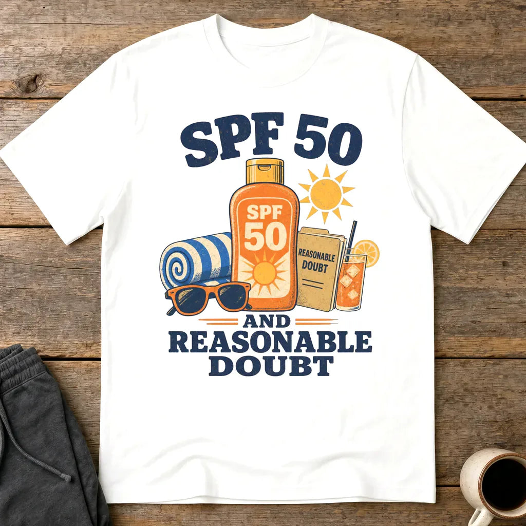 SPF 50 and Reasonable Doubt T-Shirt - White