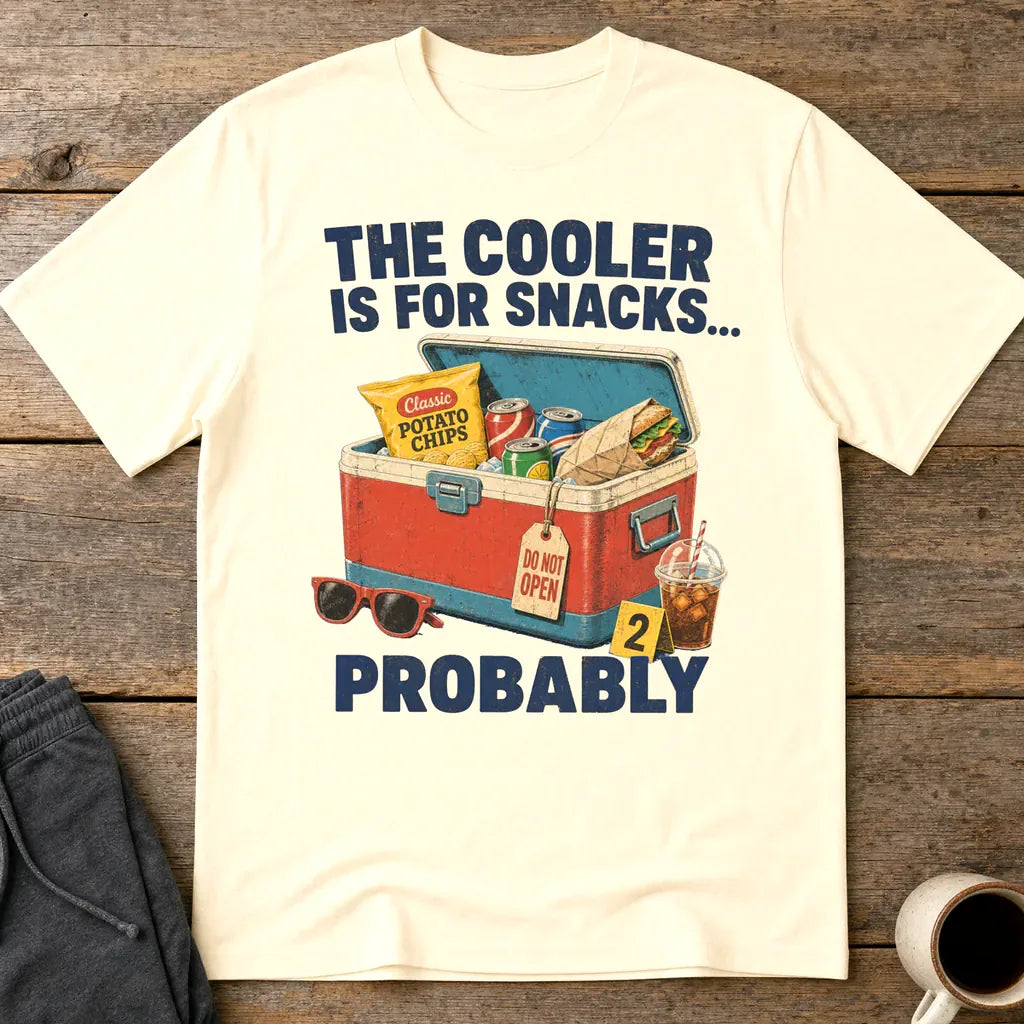 The Cooler Is For Snacks... Probably T-Shirt - Natural