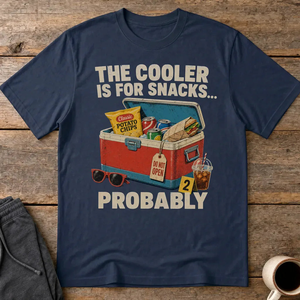 The Cooler Is For Snacks... Probably T-Shirt - Navy