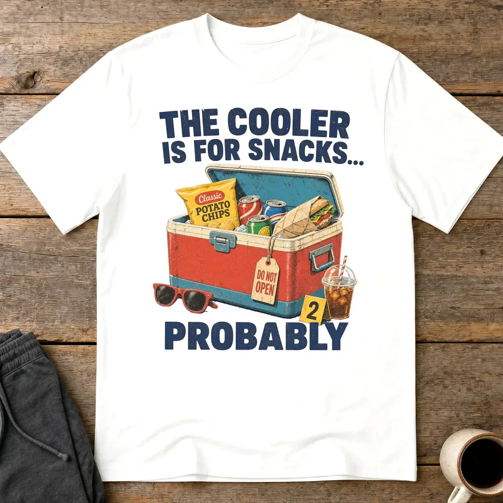 The Cooler Is For Snacks... Probably T-Shirt - White