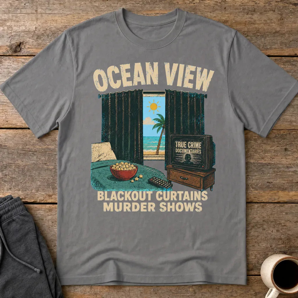 Ocean View Murder Shows T-Shirt - Charcoal