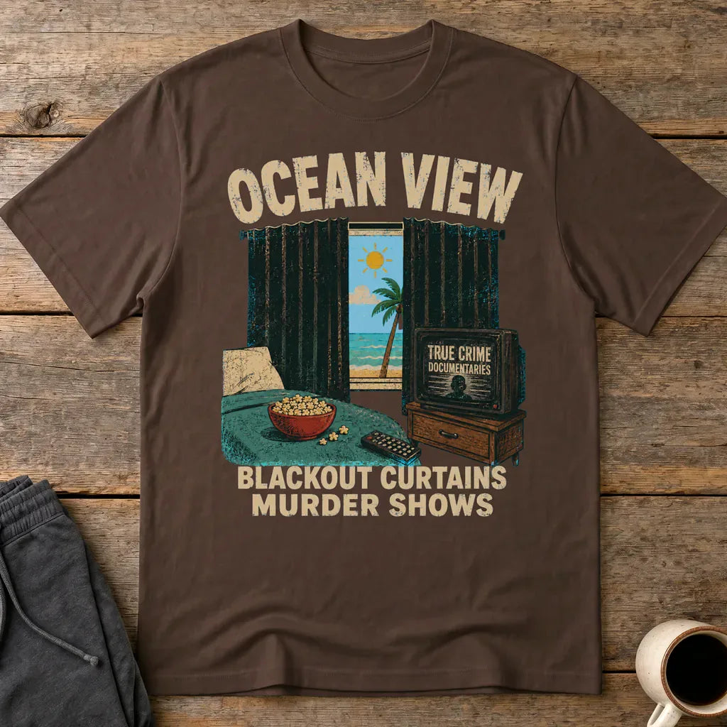 Ocean View Murder Shows T-Shirt - Dark Chocolate
