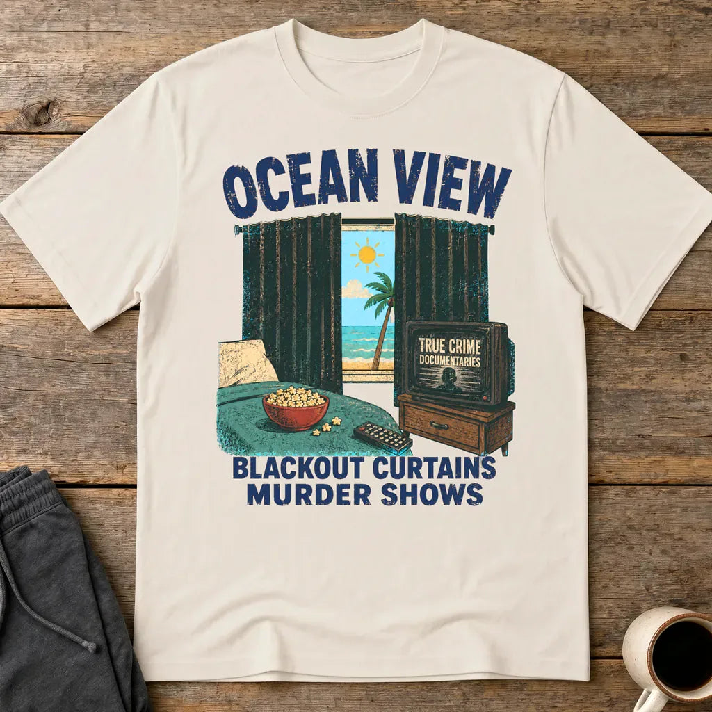 Ocean View Murder Shows T-Shirt - Ice Grey