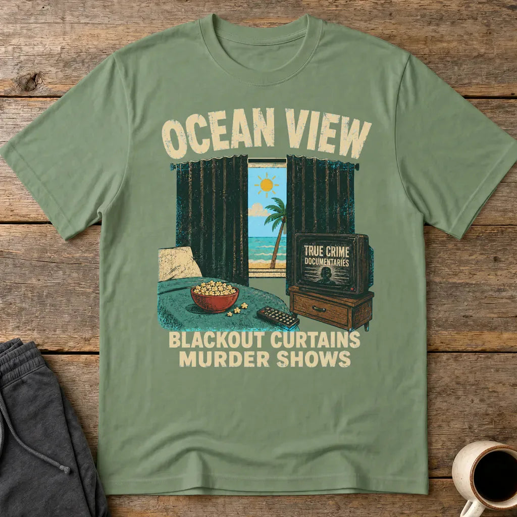 Ocean View Murder Shows T-Shirt - Military Green