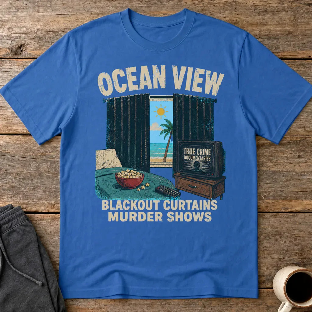 Ocean View Murder Shows T-Shirt - Royal