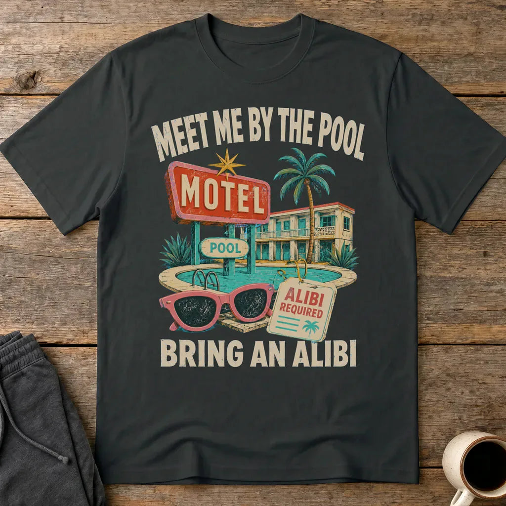 Meet Me by the Pool Alibi T-Shirt - Black