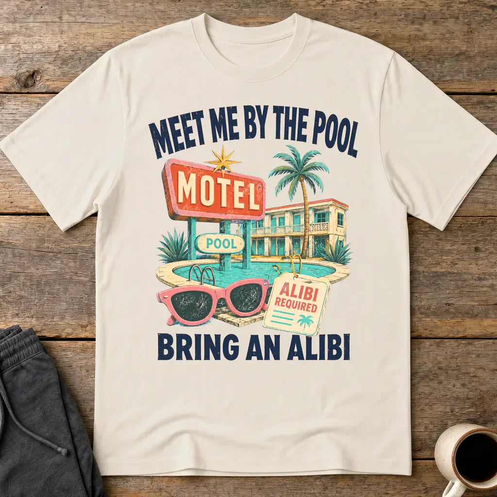 Meet Me by the Pool Alibi T-Shirt - Ice Grey