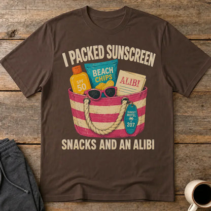 Sunscreen Snacks and an Alibi T-Shirt - Dark Chocolate