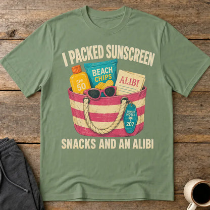 Sunscreen Snacks and an Alibi T-Shirt - Military Green