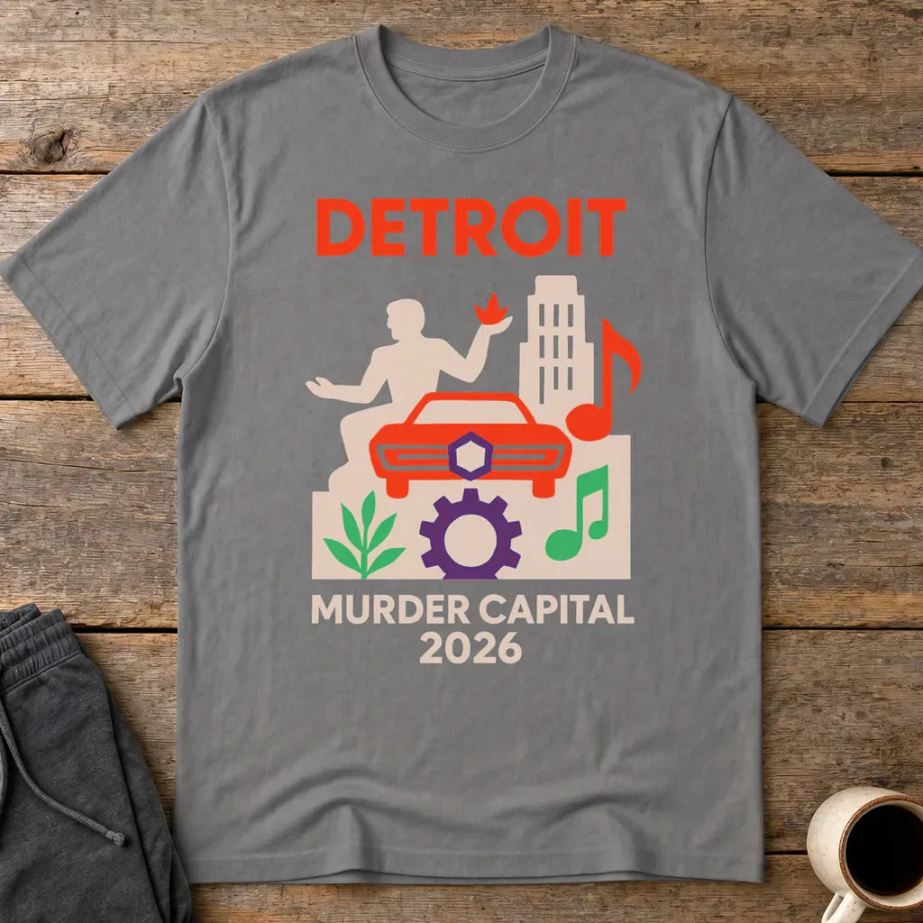 Detroit Murder Capital 2026 T-Shirt - Charcoal