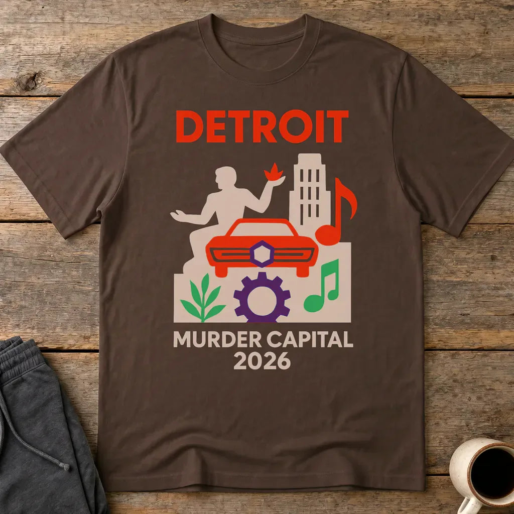 Detroit Murder Capital 2026 T-Shirt - Dark Chocolate