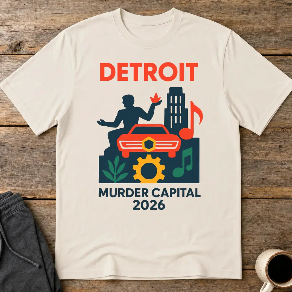 Detroit Murder Capital 2026 T-Shirt - Ice Grey