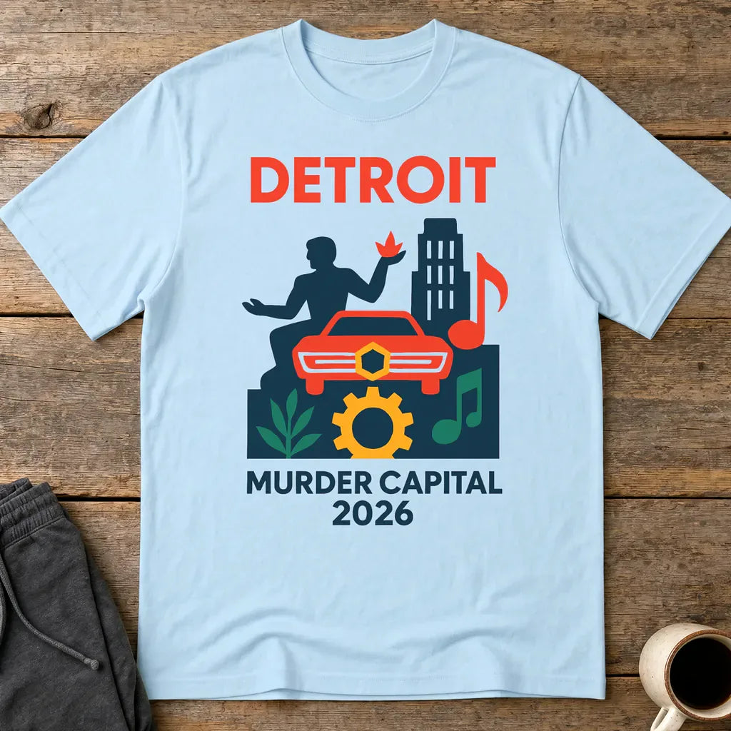 Detroit Murder Capital 2026 T-Shirt - Light Blue