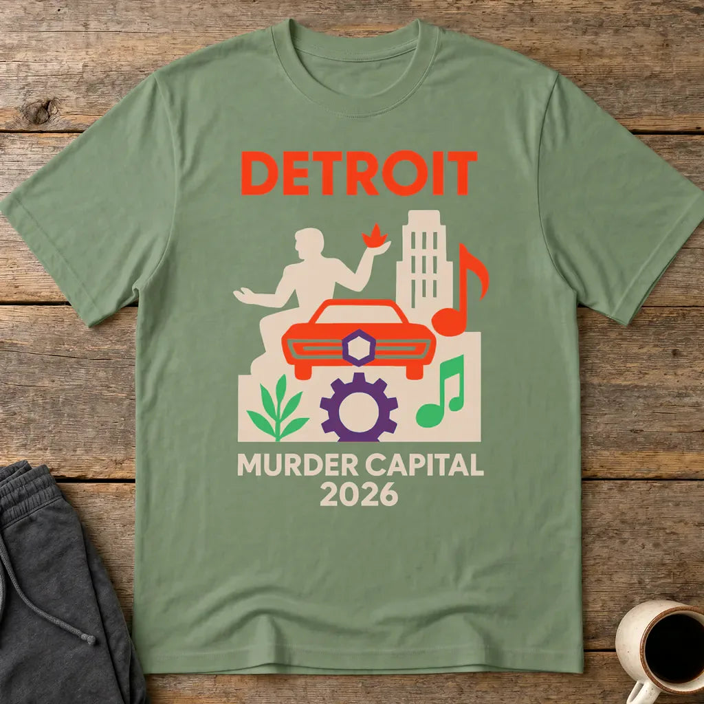 Detroit Murder Capital 2026 T-Shirt - Military Green