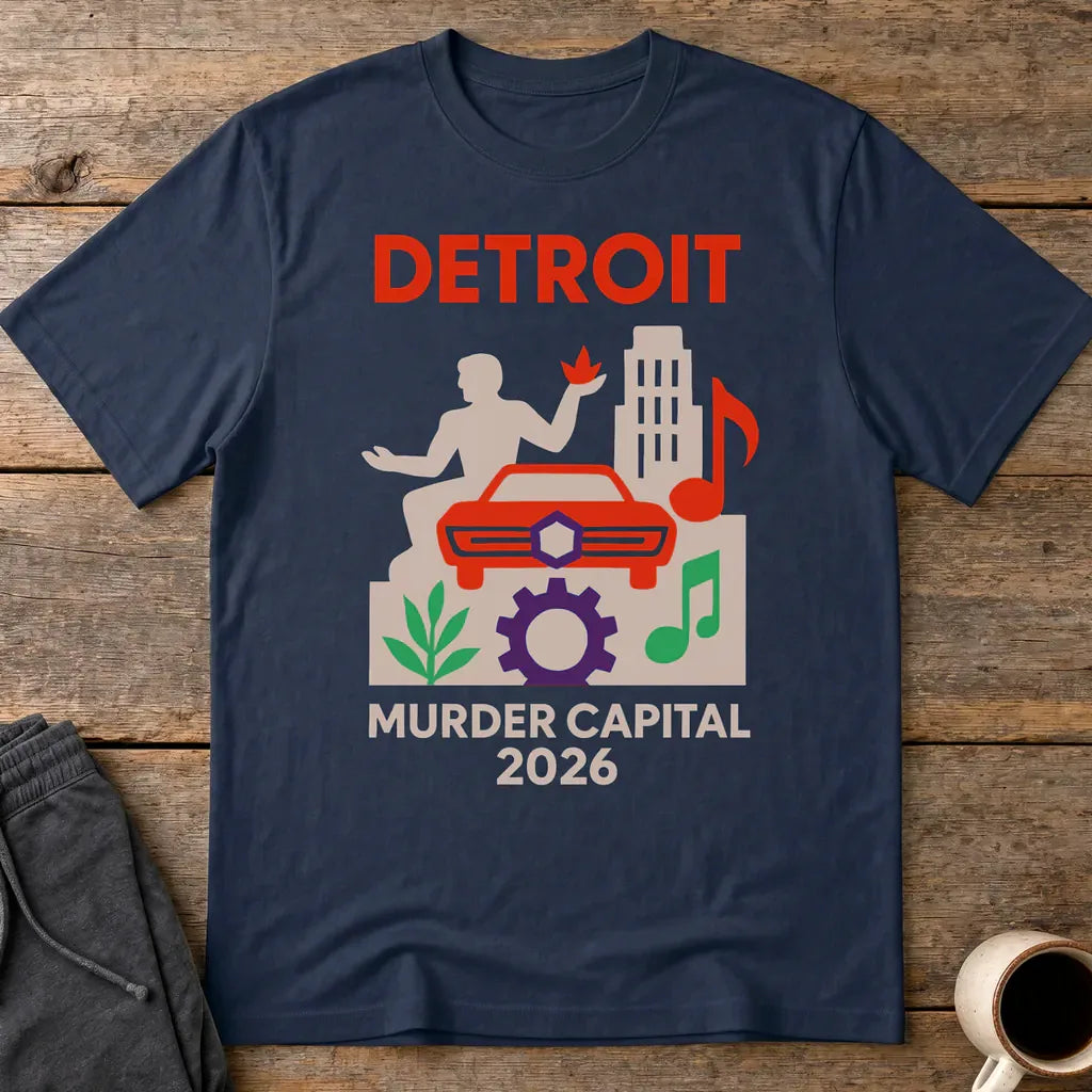 Detroit Murder Capital 2026 T-Shirt - Navy