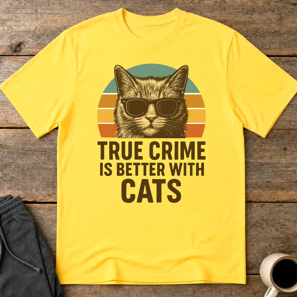 True Crime Cat Vibes T-Shirt - Daisy