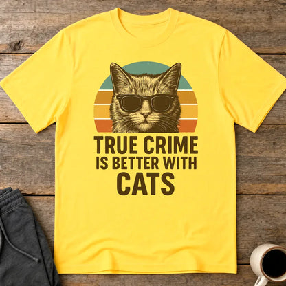 True Crime Cat Vibes T-Shirt - Daisy