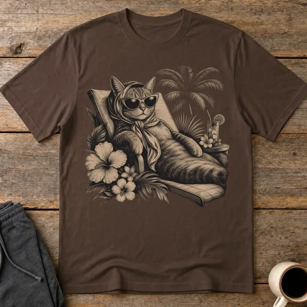 Murder, Cat Meowed Relaxation T-Shirt - Dark Chocolate