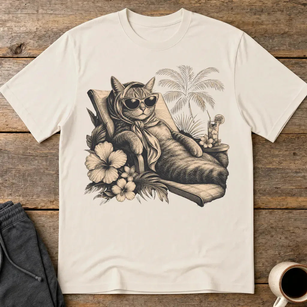 Murder, Cat Meowed Relaxation T-Shirt - Ice Grey