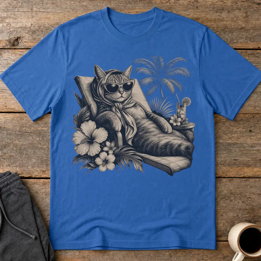 Murder, Cat Meowed Relaxation T-Shirt - Royal