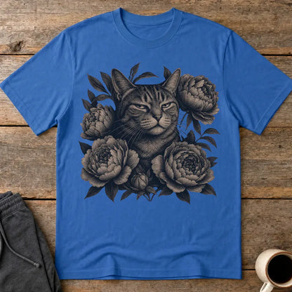 Judging Floral Cat T-Shirt - Royal