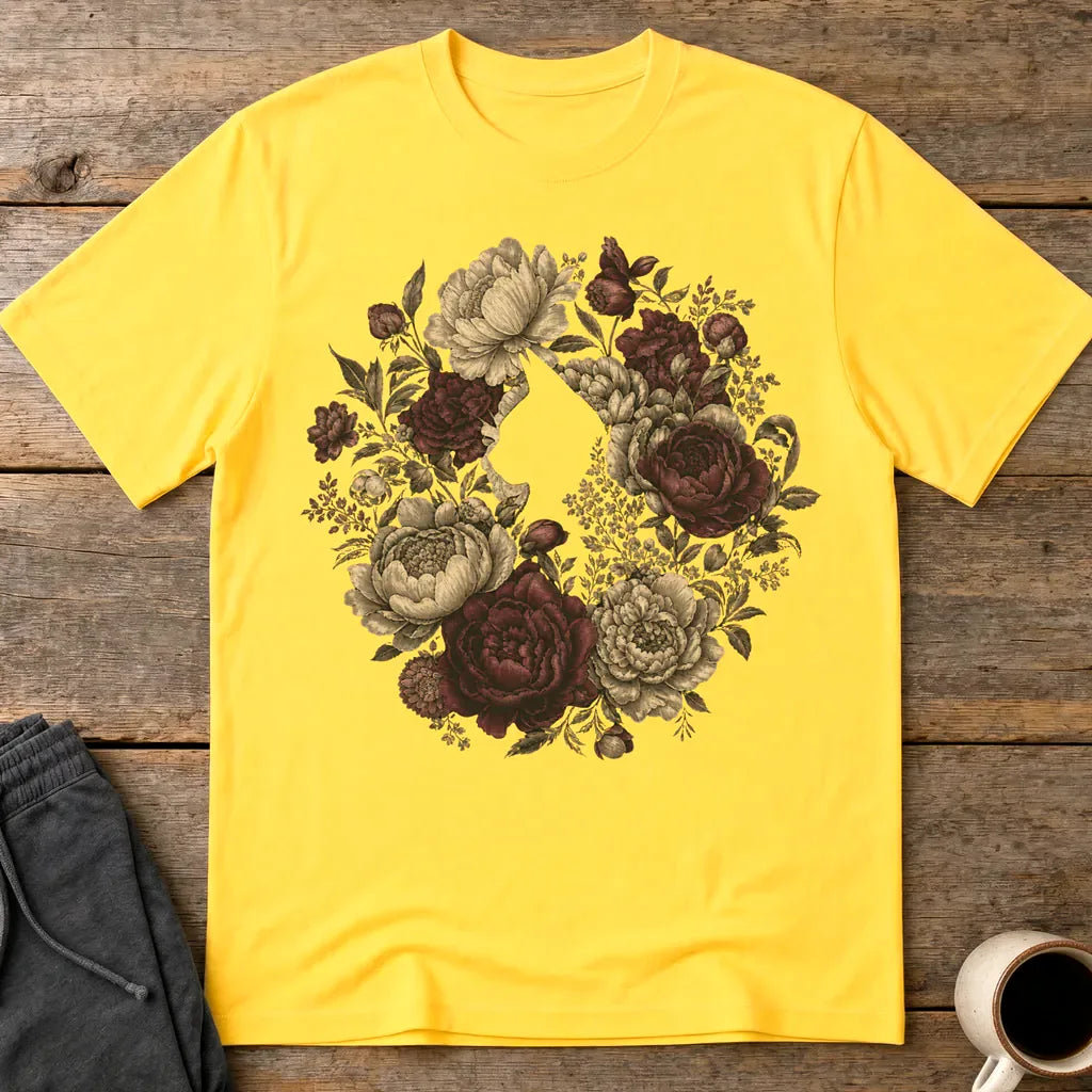 Feline Floral Wreath T-Shirt - Daisy