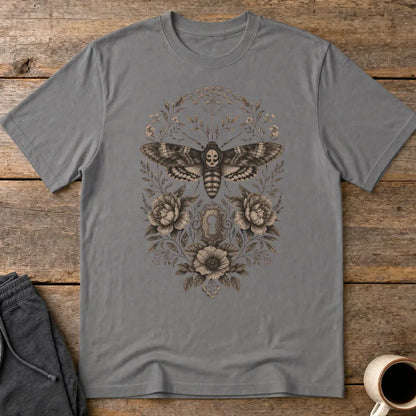 Gothic Death's Head Moth T-Shirt - Charcoal