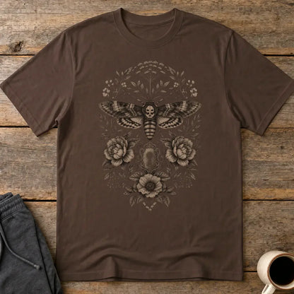 Gothic Death's Head Moth T-Shirt - Dark Chocolate