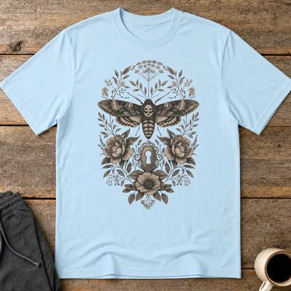 Gothic Death's Head Moth T-Shirt - Light Blue