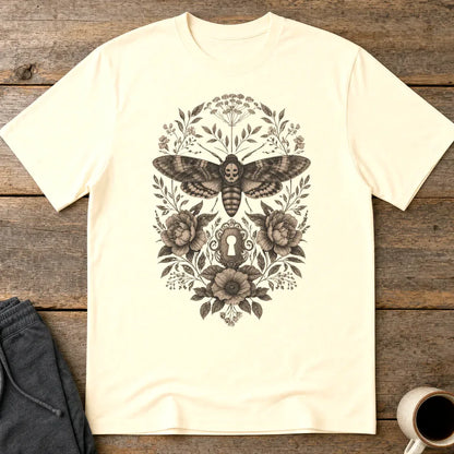 Gothic Death's Head Moth T-Shirt - Natural